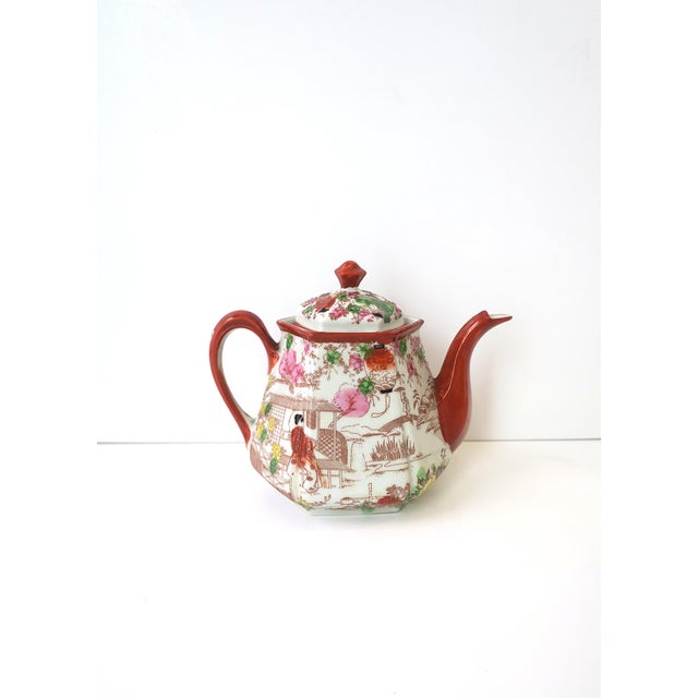 White Japanese Porcelain Tea Coffee Set, Satsuma Art Nouveau Style, Mid-20th Century For Sale - Image 8 of 14