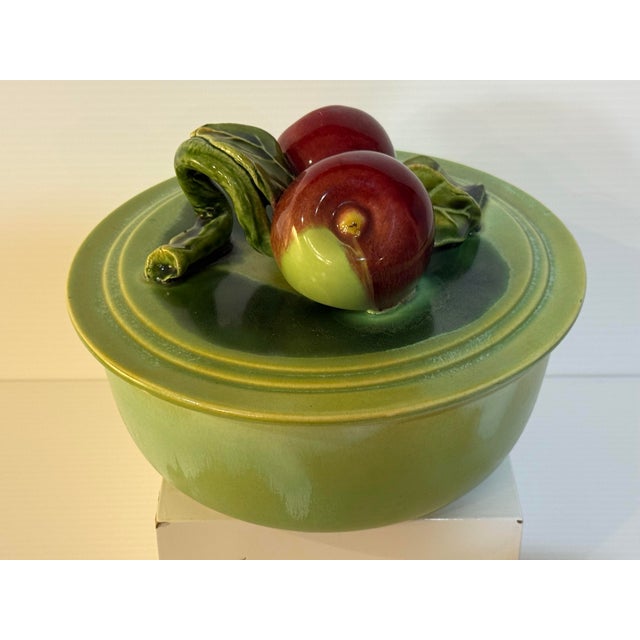 Vintage Wade California Apple Motif Covered Art Pottery Bowl For Sale - Image 4 of 12