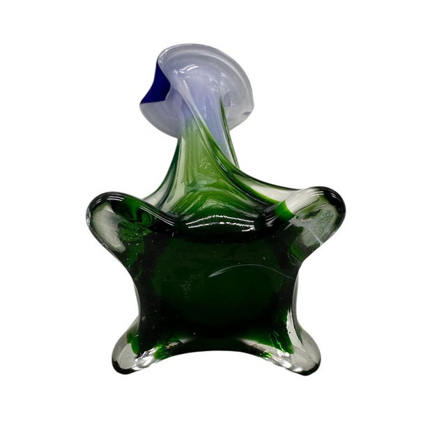 1960s Blue and Green Murano Glass Flower Vase, Italy, 1960s For Sale - Image 5 of 7