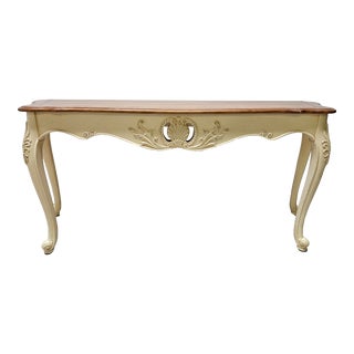 1990s Ethan Allen Legacy Console Sofa Table French Contry For Sale