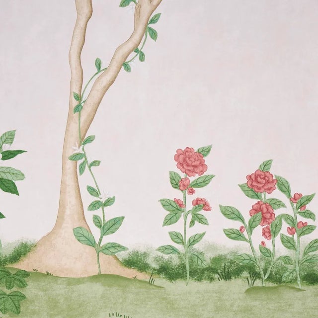 Contemporary SAMPLE - Schumacher Citrus Blossom 2 Panel Set Wallpaper In Blush For Sale - Image 3 of 6