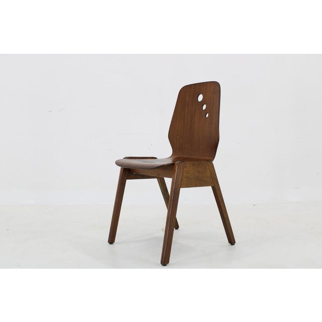 Wood Vintage German Beech Stuckable Dining Chairs, 1970s, Set of 7 For Sale - Image 7 of 16