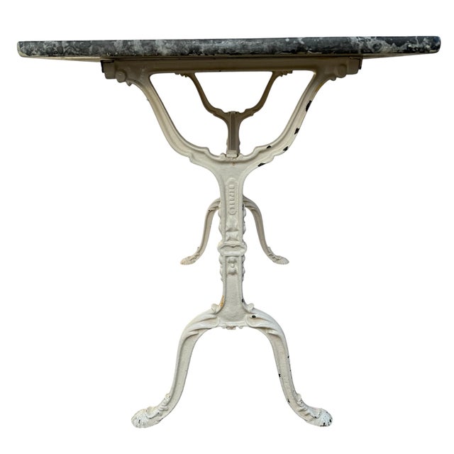 Modern Antique French Cast Iron & Marble Bistro Table, 1900s For Sale - Image 3 of 16