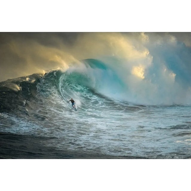Kjell Linder, Surfer on a Big Wave at Jaws, Photographic Paper, in Flawless conditions. Designed from 2000 This piece has...