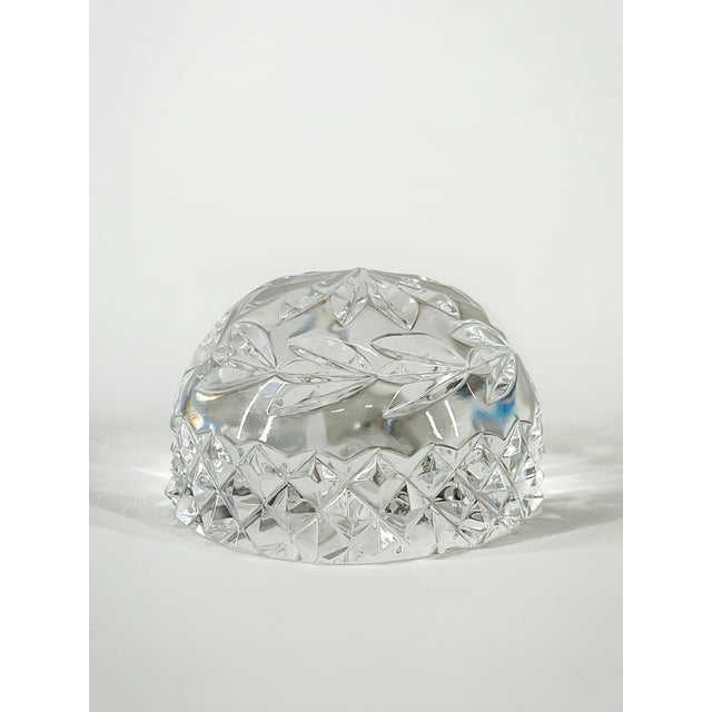 Glass Vintage Cut Crystal Paper Weight & Decorative Box For Sale - Image 7 of 12
