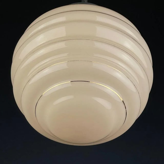 Vintage Pink Glass Pendant Lamp, Italy, 1950s For Sale - Image 6 of 13