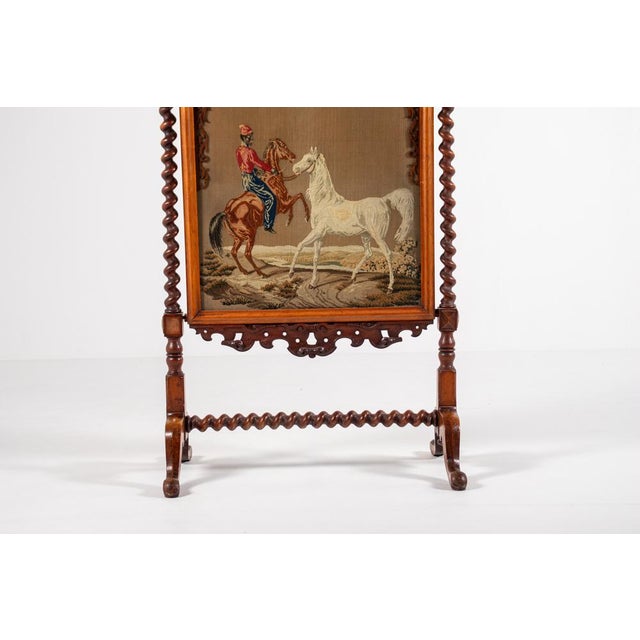 Antique Victorian Needlepoint Fire Screen For Sale - Image 6 of 15