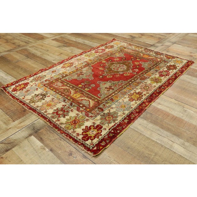 Vintage Turkish Oushak Rug, 03'05 X 05'00 For Sale In Dallas - Image 6 of 10