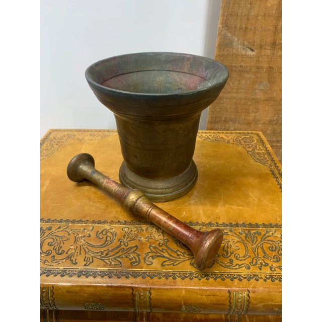 19th Century Oxidized Italian Bronze Mortar & Pestle For Sale - Image 4 of 6