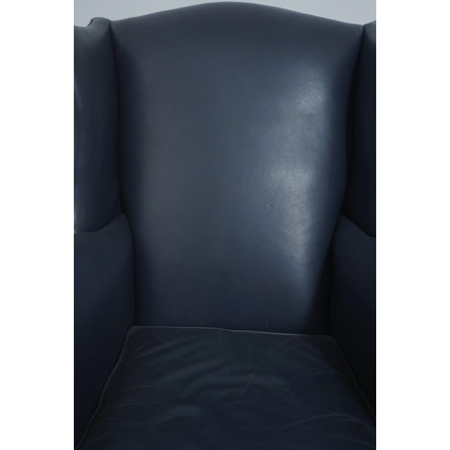 Hancock and Moore Chippendale Style Leather Wingback Chair For Sale - Image 11 of 18