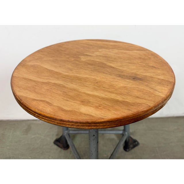 Industrial Grey Workshop Stool, 1960s For Sale - Image 4 of 13