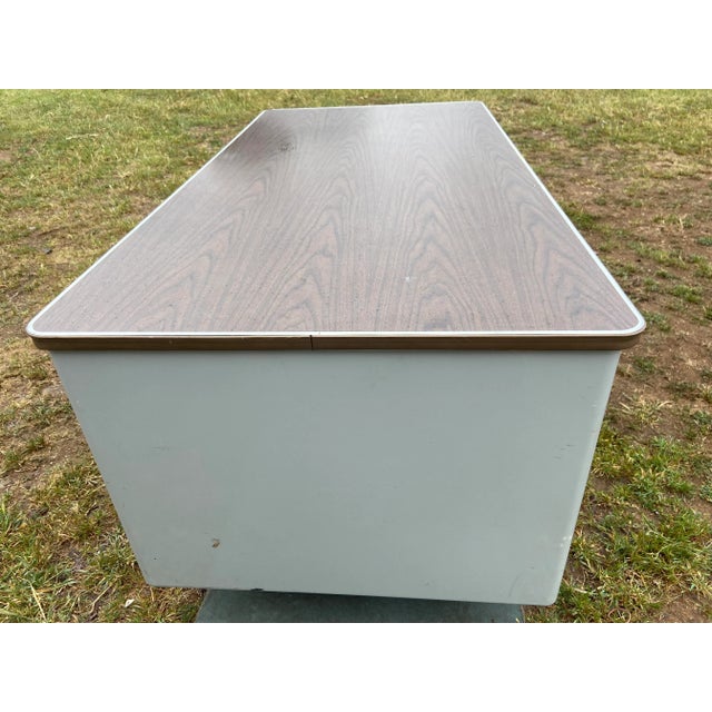 1970s 1970s Vintage Mid Century Modern Metal Tanker Desk For Sale - Image 5 of 12