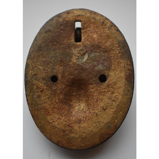 1920s Oval Cast Iron Floral Door Knocker For Sale - Image 4 of 5