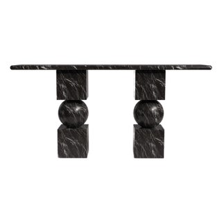 Axis Alexander Black Marble Console Table 63" For Sale