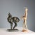 Bronze sculpture on a black marble base depicting a deer. Engraved signature. This piece is attributed to the mentioned...