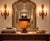 Striking coordinated four-piece decorative collection featuring one large pedestal vessel and three matching...