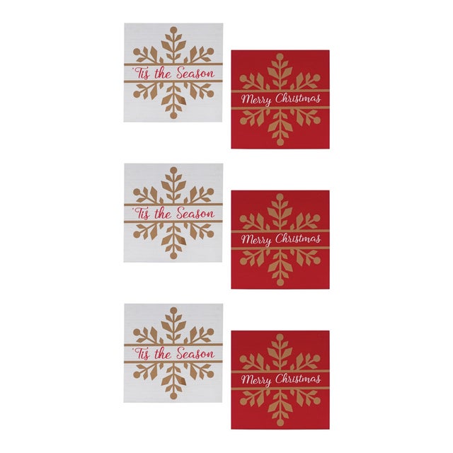 Kenneth Ludwig Chicago Snowflake Sentiment Sign (Set of 6) For Sale - Image 4 of 4