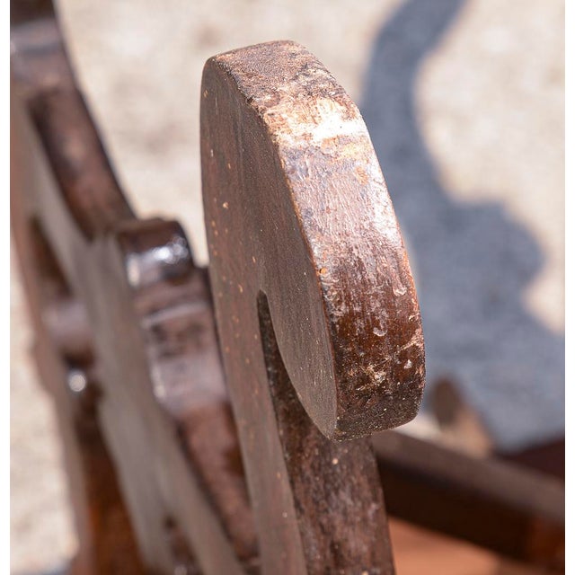 Brown Goat-Shaped Side Table with Lyre-Shaped Feet in Solid Walnut For Sale - Image 8 of 18