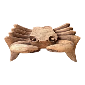 1970s Sandy Burlewood Style Wooden Crab Table