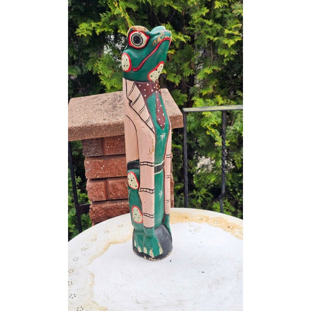 1980s Vintage African Carved Wood Frog, 1970s For Sale - Image 5 of 8