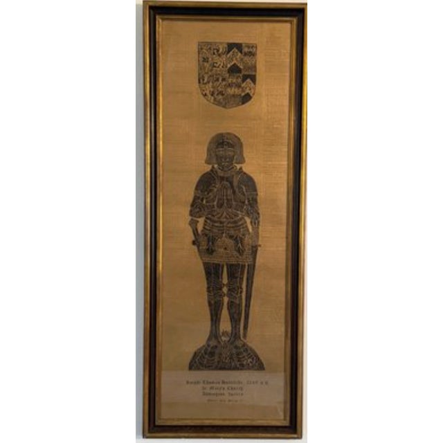 Vintage English Brass Tomb Rubbing – Framed Medieval Style Wall Art For Sale In New York - Image 6 of 8