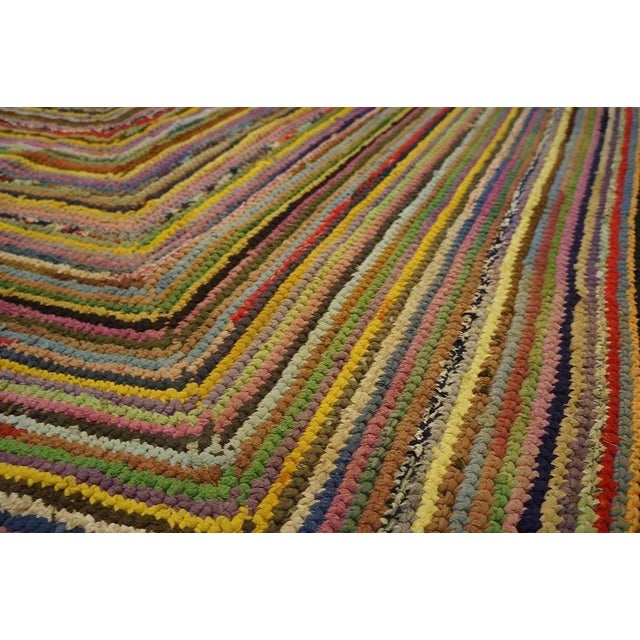 Folk Art 1930s American Braided Carpet ( 8' x 8' - 245 x 245 ) For Sale - Image 3 of 7