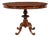 19th Century Carved Flame Mahogany Oval Center Table, 1890s For Sale
