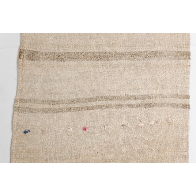Vintage Off White Hemp Kilim Runner For Sale - Image 9 of 10
