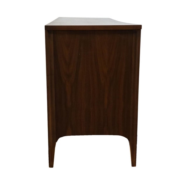 Kent Coffey Solid Walnut MCM Mid Century Modern 76" Triple Dresser 7702 For Sale - Image 15 of 16