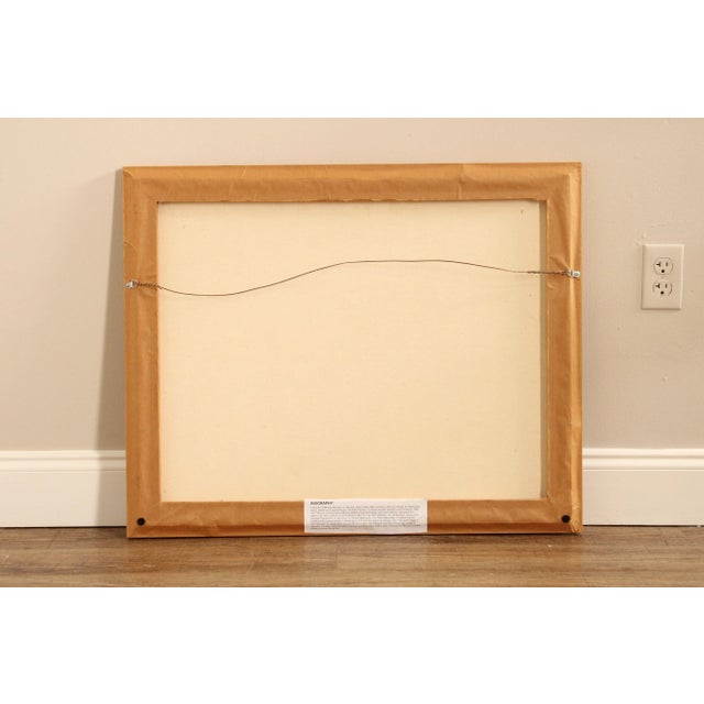 1980s Lloyd Van Pitterson Tropical Ocean View Balcony Custom Framed Original Oil Painting For Sale - Image 11 of 12