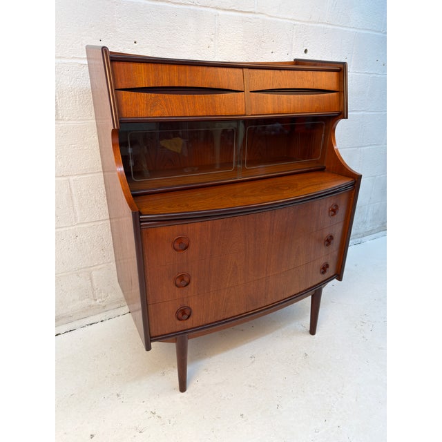 Mid-Century Modern Teak Secretary Desk Attributed to Gunnar Falsig for Falsig Møbler For Sale In New York - Image 6 of 16