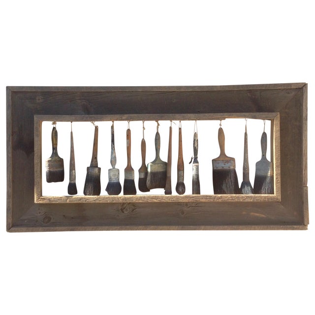 Framed Antique Horse Hair Brushes Set of 13 Chairish