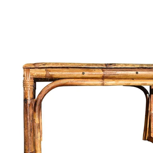 Brown Burnt Tortoise Wood Bamboo Breakfast Bed Tray With Magazine Rack and Cup Holder For Sale - Image 8 of 11