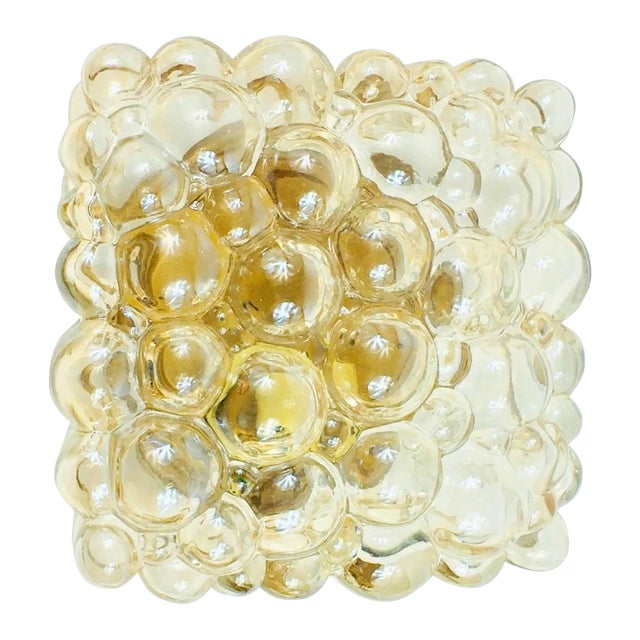 Mid-Century Amber Bubble Glass Wall Light by Helena Tynell for Limburg, Germany, 1970s For Sale