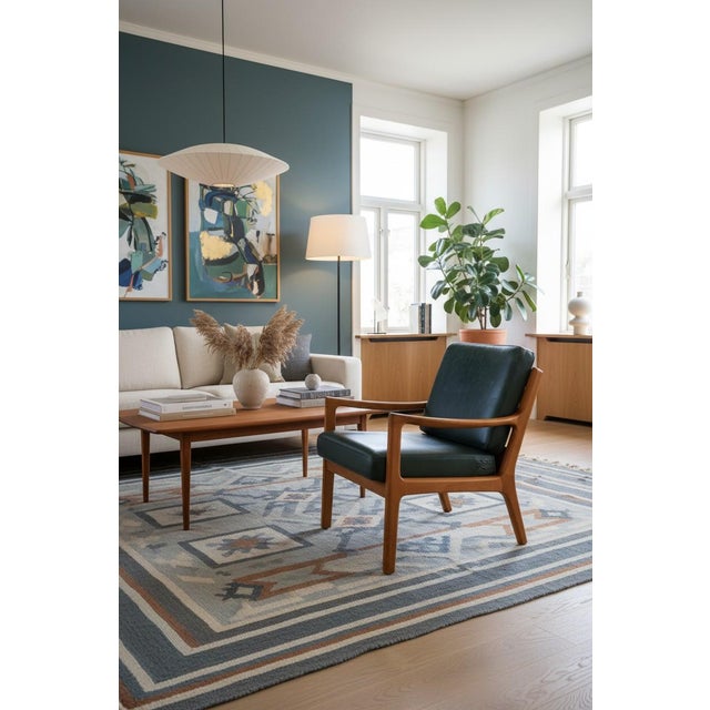 Model 169 Senator Lounge Chair in Teak and Green Leather by Ole Wanscher for Poul Jeppesens Møbelfabrik, 1960s For Sale - Image 10 of 18