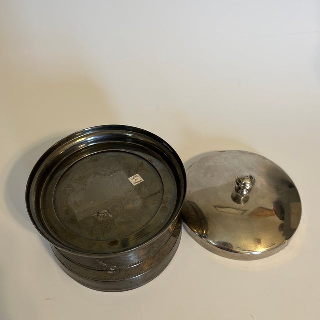 Late 20th Century Late 20th Century Silver Container With Lid For Sale - Image 5 of 7
