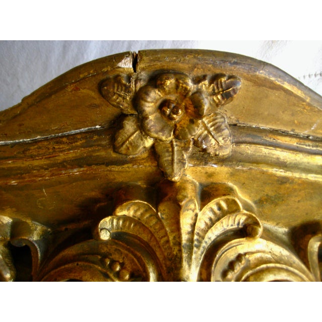 Early 19th Century Gilded Wood Louis XV Style Wall Console For Sale - Image 6 of 10