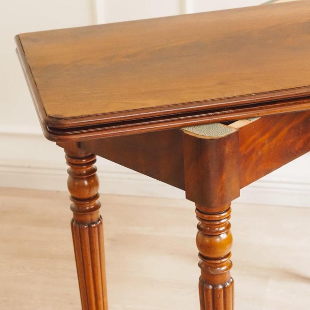 Antique French Mahogany Folding Game Table For Sale - Image 3 of 17