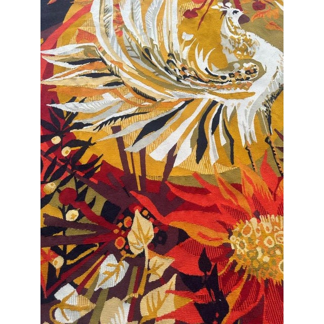 1960s Mid-Century Aubusson Tapestry with Hervé Lelong Design, 1960s For Sale - Image 5 of 18