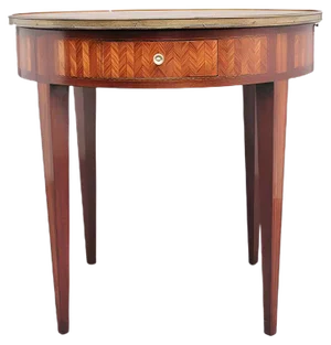 19th-Century French Kingwood and Marble Top Center Table