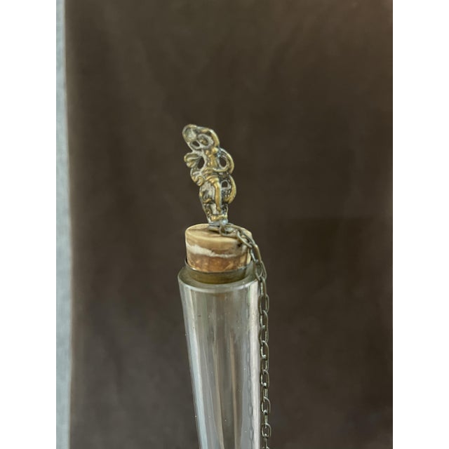 Vintage Brass and Hand Blown Glass Decanter, 1890s For Sale - Image 5 of 8