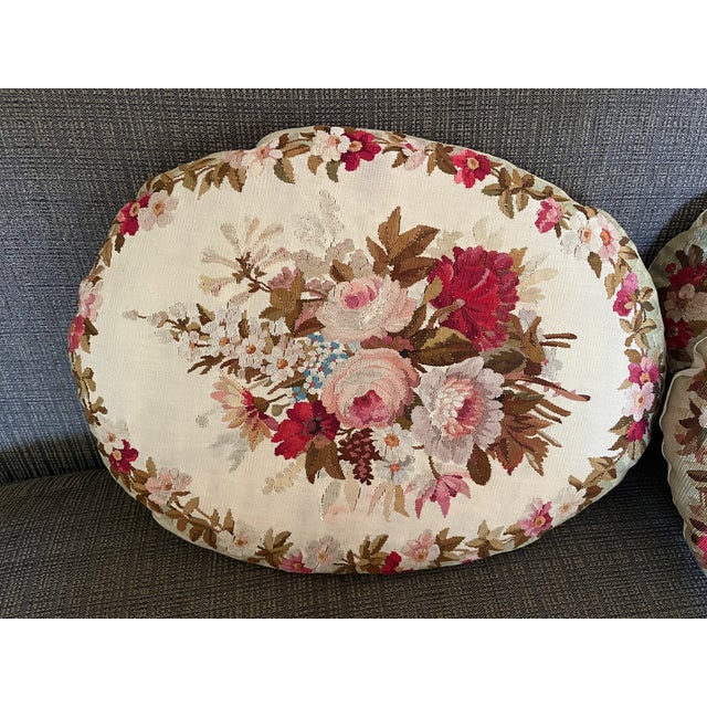 Traditional A Set of Four Antique Aubusson Pillows For Sale - Image 3 of 9