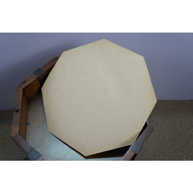 Late 20th Century Brandt Mahogany Octagon Curio Cabinet Display Case Vitrine Shadowbox Table 23" For Sale - Image 12 of 18