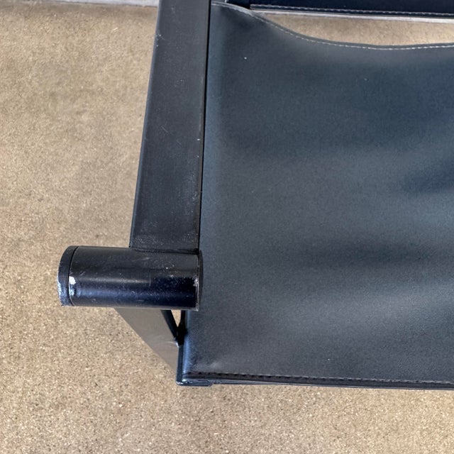 Pastoe Post Modern Black Leather and Metal Armchair #5 by Radbound Van Beekum for Pastoe For Sale - Image 4 of 12