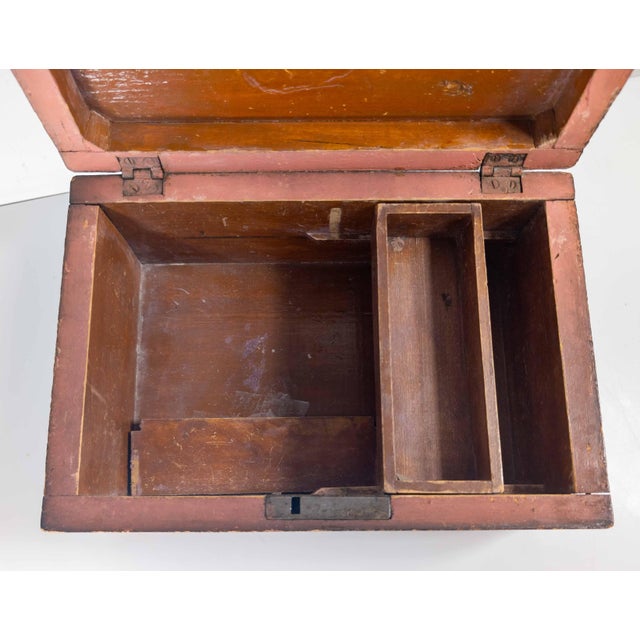 19th Century American Folk Art Grain Painted Document Box With Decoration For Sale - Image 15 of 18