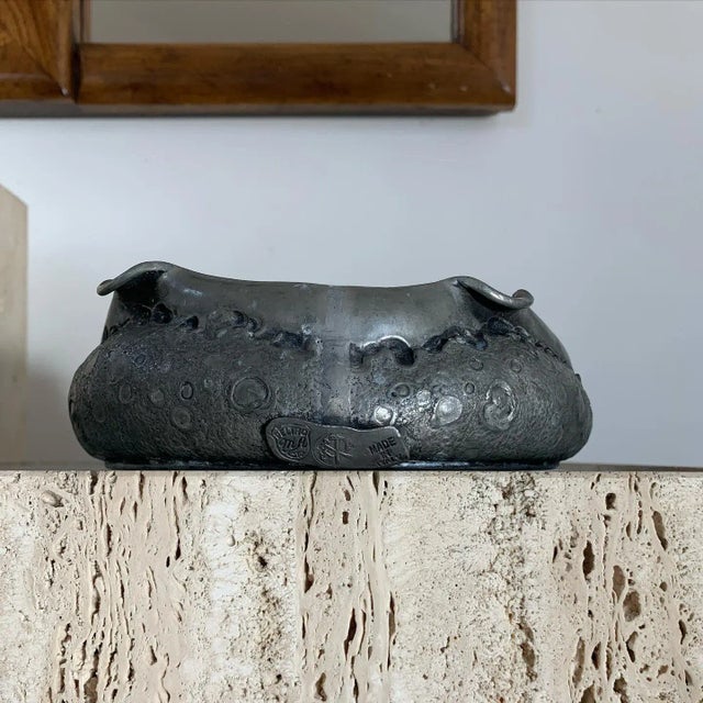 1970s Silver Moon Metal Ashtray Catchall, Made in Italy For Sale - Image 10 of 10