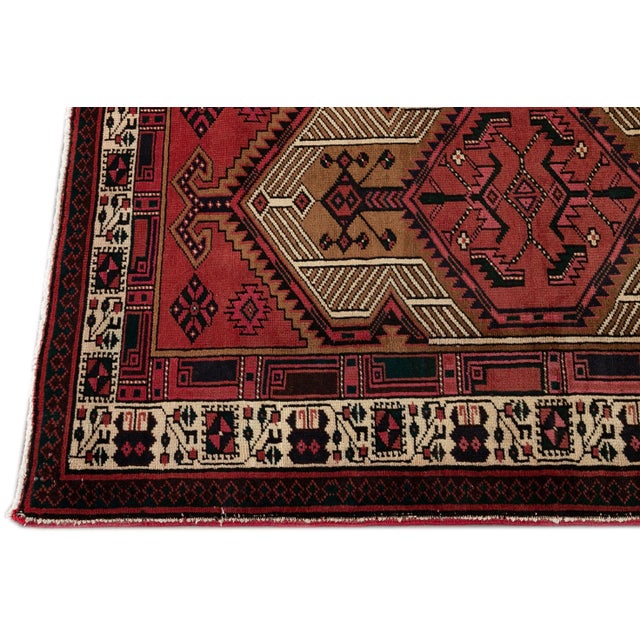 Early 20th Century Vintage Heriz Handmade Wool Rug For Sale - Image 5 of 10