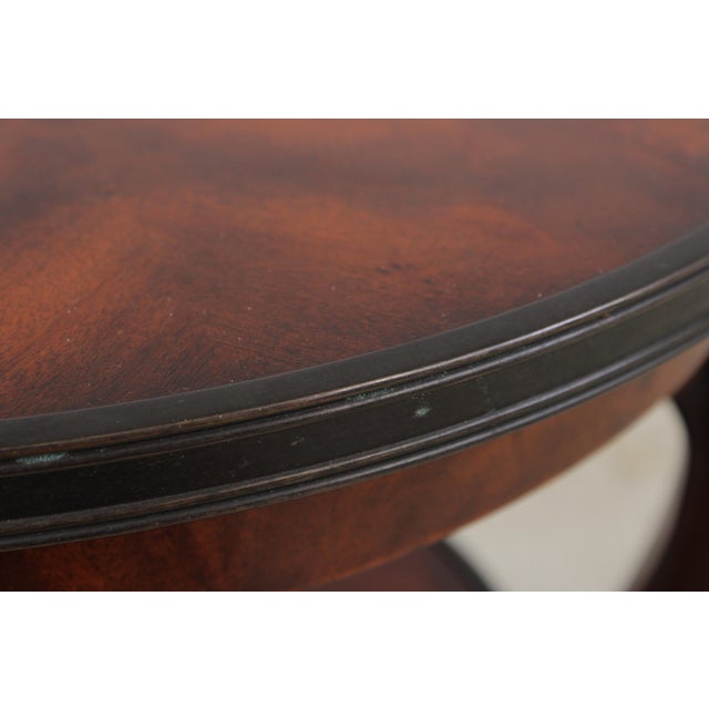 1990s Theodore Alexander 3 Tier Round Flame Mahogany End Lamp Table For Sale - Image 5 of 13
