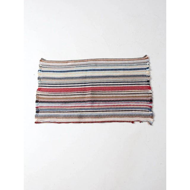 Vintage Striped Rag Rug For Sale - Image 4 of 9