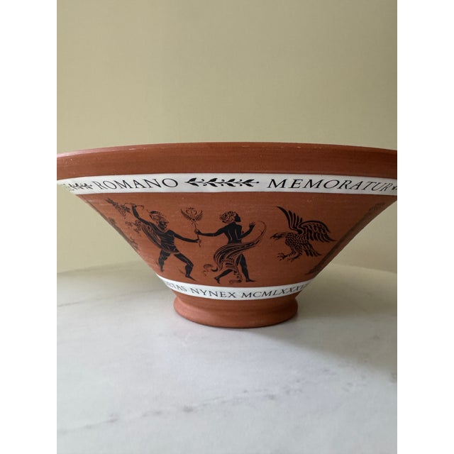 Fulham Pottery Hand-Made Terracotta Commemorative Bowl — Nynex / Christian Brann, 1982 — Classical Roman Crater Form For Sale - Image 4 of 6